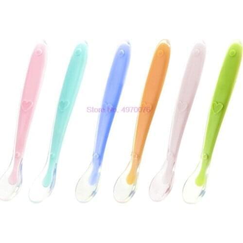 DHL 200pcs Baby Spoons Feeding Dishes Spoon Silicone Soup Spoon