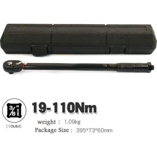 3/8 Torque Preset Torque Wrench Drive Tool 19-110Nm Two-way Adjustment Spanner Auto Repair Hand Tools Car Bike Repair Hand Tool