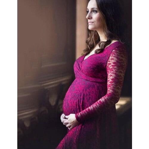 3XL Baby Shower Maternity Dress Photo Shoot Vestidos Lace Maternity Maternity Lace Gown Sexy Maternity Photography Props