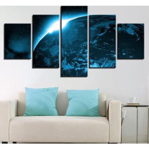 5 piece of planet earth painting abstract space landscape photos of home decoration