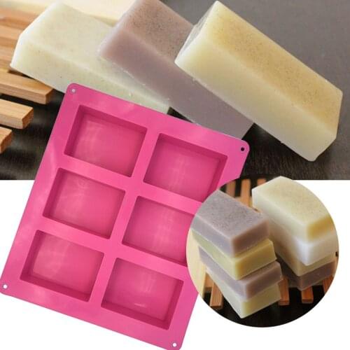 6-cavity Rectangle Soap Mold Silicone Craft Diy Making Homemade Cake Mould Dinosaur Shape Biscuit Cookie Cutter Cake Mold 25