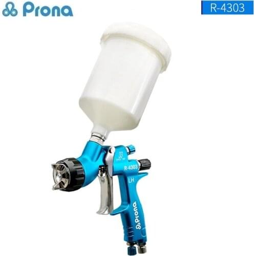 Prona R-4303 MP HVLP Car Paint Spray Gun,Middle-pressure R4303 Car Painting Gun, 600cc Plastic Cup Gravity Feed Type,R-4303G