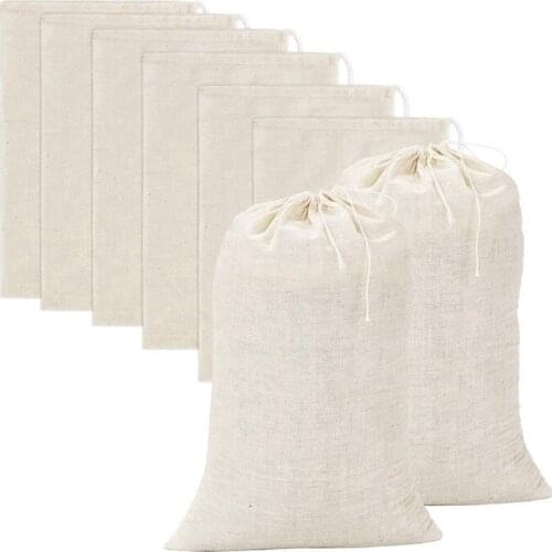 New 20 Pieces Large Muslin Bags Cotton Drawstring Bags,Tea Brew Bags (8 X 12 Inches)