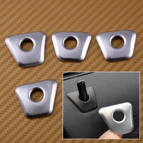 CITALL 4PCS/set ABS Chrome Plated Car Interior Door Lock Pin Knob Decor Trim Fit for BMW 5 Series G30 2018 Styling Accessories