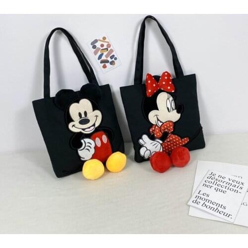 Disney Figure Cartoon Mickey Mouse Minnie Childrens Bag Canvas Shoulder Bag Girl Messenger Bag Accessories Bag Printed Handbag