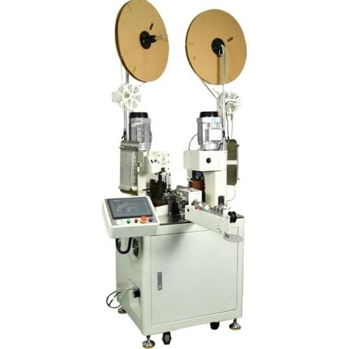 Double-headed full-automatic terminal crimping machine electronic wire silicone wire cutting stripping and terminal machine