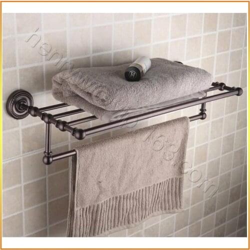 Bronze Finish Double Tier Towel Shelf
