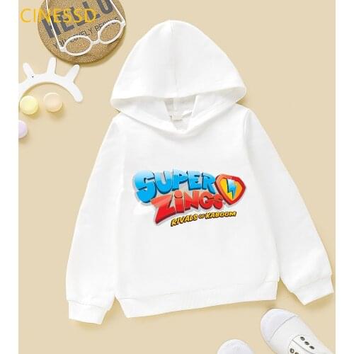 Kawaii Kids Clothes Lovely Super Zings Serie Cartoon Print Sweatshirt Girls/Boys Hoodie Harajuku Children Clothing Tracksuit