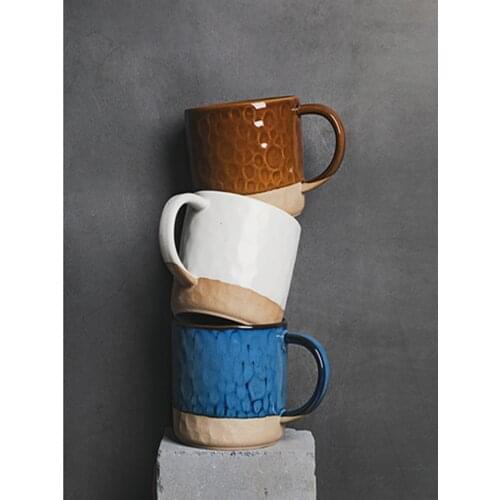 Creative retro ceramic coffee cup for men and women ceramic coffee cup simple household large capacity water cup