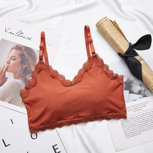 Lace Tube Top Bra Women Crop Top Seamless Underwear Fashion Wireless Camis Sports Tank Bandeau Top Women Lingerie