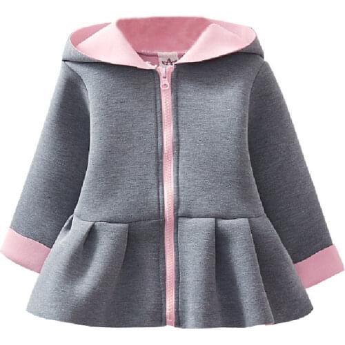 Toddler Rabbit Ear Jackets For Girl Childrens Clothing Hooded Cute Girl Outerwear Baby Windbreaker Kids child Coats Clothing