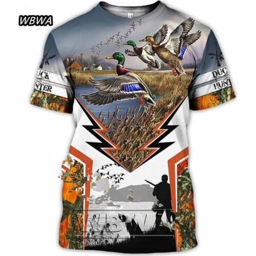 Summer Camouflage Hunting Wild Duck Animal 3D Printing T-Shirt Fashion Casual Womens Mens Short-Sleeved Harajuku Tops & Tees22