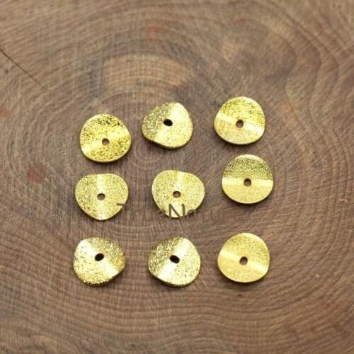 Copper Accessory Washer Gold Plating Matte Round Shape Accessory Washer Matte Gold Disc Spacer 300 pcs for sale In 10 mm FC7886