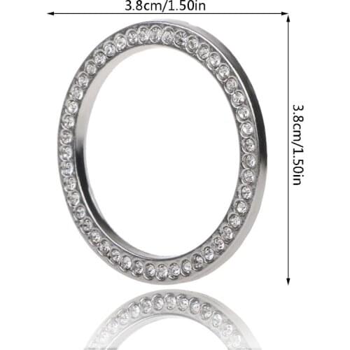 Fashion Crystal Rhinestone Decor Car Engine Start Key Ring Start Stop Ignition Button Sticky Ring