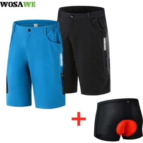 WOSAWE Mens Bike Shorts Breathable Loose Fit For Outdoor Sports Cycling Running MTB Mountain Bicycle Riding Trousers Shorts