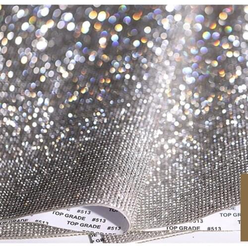 Ss6 Glass Rhinestone Sticker 24*40Cm Sheet Trim Crystal Diamond Applique Diy Car Decoration Hotfix/Self Adhesive Mesh Banding