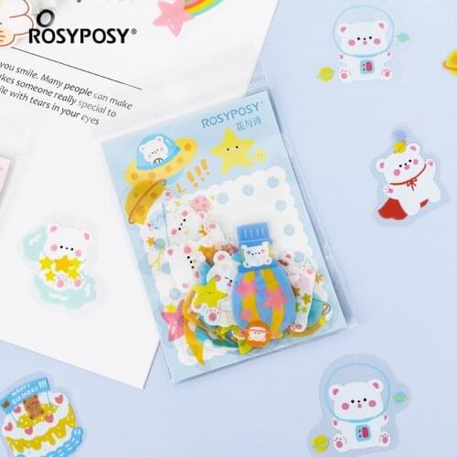 Sweet Cub Series Stickers Cartoon Transparent Pet Hand Account Collage Material Daily Diy Decoration Sticker Pack