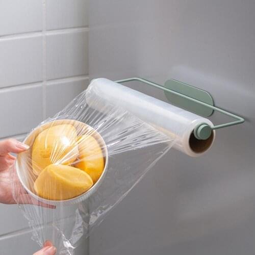 Towel Shelf Wall-mounted Toilet Roll Paper Holder Towel Rack plastic wrap Racks Holders Kitchen Bathroom Organizer
