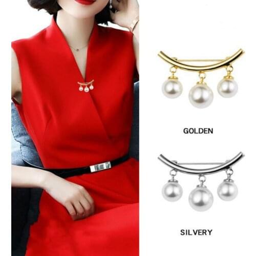 New Fashion Anti-glare Pins Pearl Crystal Brooch значки Shirt Bag Lapel Badge Enamel Pin Coat accessories