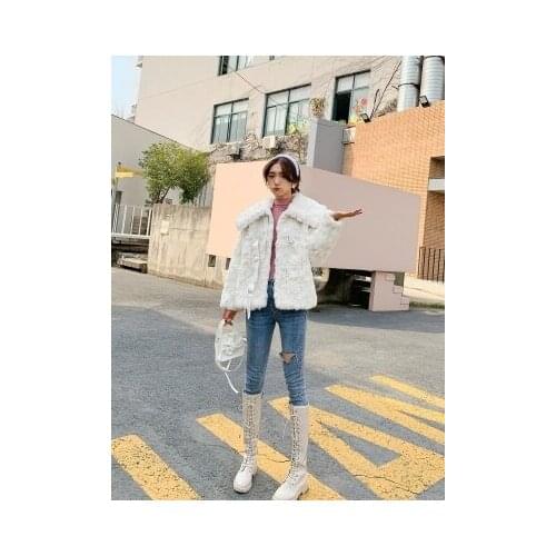 New 2022 Style High-end Fashion Women Faux Fur Coat C4488