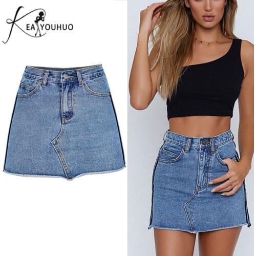 New 2020 Casual Summer Bodycon Pencil Skirts Denim High Waist Skirt Woman Jeans Short Skirts For Women Pants Trousers Jupe Femme