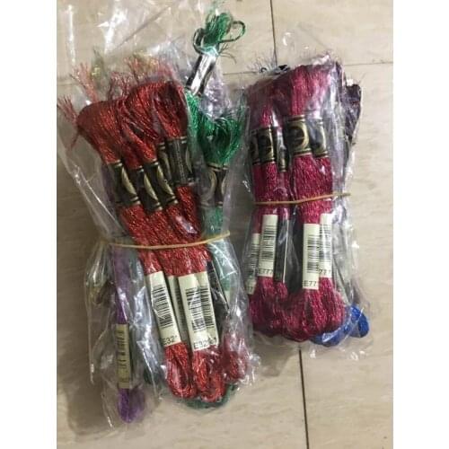 Oneroom wholesale 26pcs Precious Metal Effects metallic thread cross stitch same color as DMC floss E168 E3852 embroidery DIY