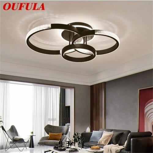 OUFULA Nordic Ceiling Lights Fixtures Modern Simple Round Lamp LED Home For Living Room