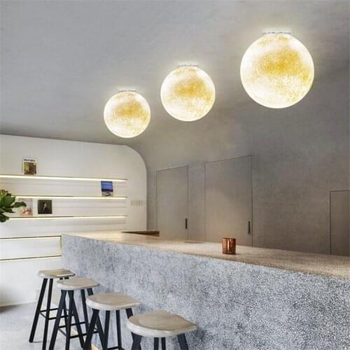 Nordic Moon Ball Ceiling Lights Childrens Room Bedroom Living Room Balcony Decorative Ceiling Lamps Corridor Aisle Lighting