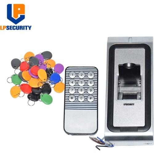 10 tags Biometric Fingerprint 125KHZ RFID Reader Access Controller with 10pcs keychain tags WG26 output 500 users