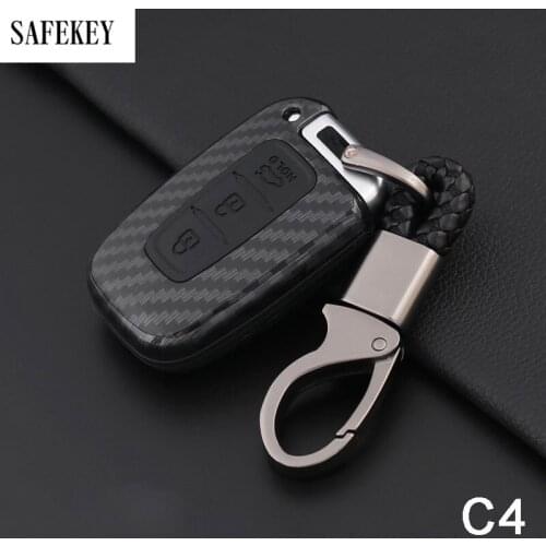 Carbon Fiber Silicone car key fob cover case for Hyundai Creta ix25 Key Case car Wallet Key cover Shell keychain Auto key smart