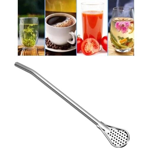 Drinking Straw Spoon Filter Handmade Coffee Yerba Mate Stainless Steel Tea Bombilla Gourd Practical Drinks Tools Bar Accessories