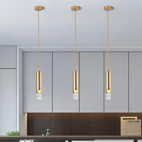 Nordic Modern Light luxury LED pendant light Golden chandelier lamp indoor bedroom bedside study living room home decoration