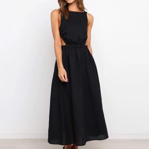 Special Dress Backless Elastic Waist Soft Backless Long Dress for Dating