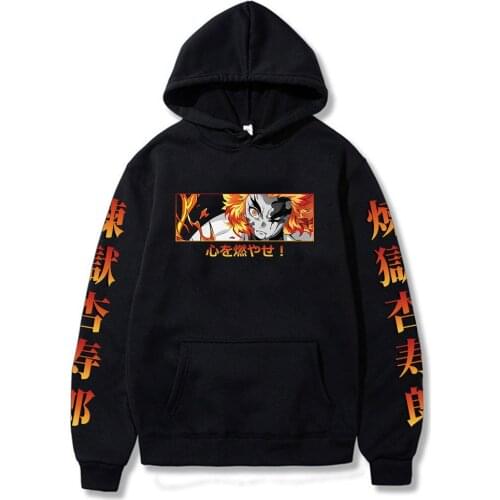 Anime Demon Slayer Friends Hoodie Kimetsu No Yaiba Rengoku Kyojuro Sweatshirts Tops Sudadera Felpa Moletom