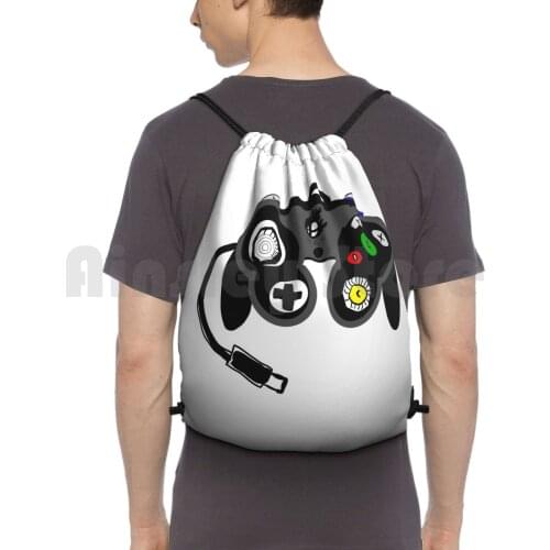 Ssbm Controller Backpack Drawstring Bags Gym Bag Waterproof Controller Game Gamer Simple
