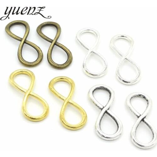 YuenZ 8 pcs 4 color Antique Silver color infinity Charm fit for Bracelets Necklace DIY Metal Jewelry Making 32*13mm B102