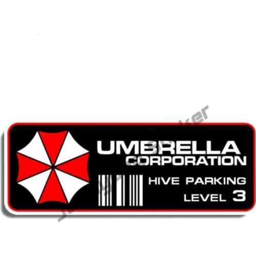 Funny Decal Umbrella Corporation Hive Parking Level 3 Resident Car Sticker Motorcycle Auto Creative Sticker Decoration KK13*4cm