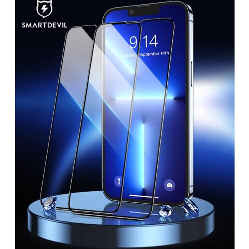 SmartDevil 2Pcs Tempered Glass For iPhone 12 Pro Max 11 Pro Max Mini 7 8 X XS XR Screen Protector Full Coverage Scratch Proof