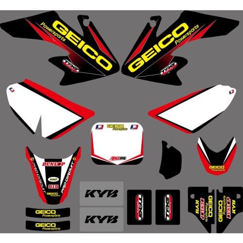 0064New Style TEAM GRAPHICS&BACKGROUNDS DECALS STICKERS Kits for Honda CRF50 CRF50F 2004 2005 2006 2007 2008 2009 2010 2011 2012