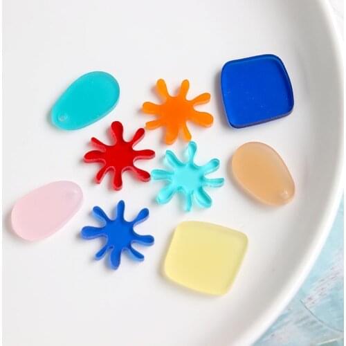 10 PCS Acrylic Simple Translucent Geometry Flower Charms Decorations DIY Handmade Accessories For Jewelry Making