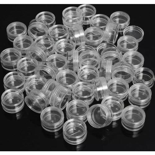 10pcs 2.5ml Mini Cosmetic Bottles Containers Jewelry Bead Storage Box Plastic Small Round Jars Portable Travel Home Accessories