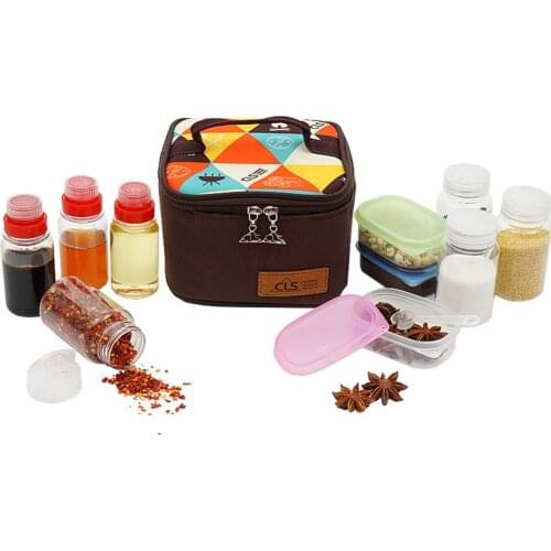 10pcs Portable Spice Cruets Seasoning Jar Set With Pouch Organizer Condiment Bottles Set BBQ Camping Barbecue Picnic Supplies 4