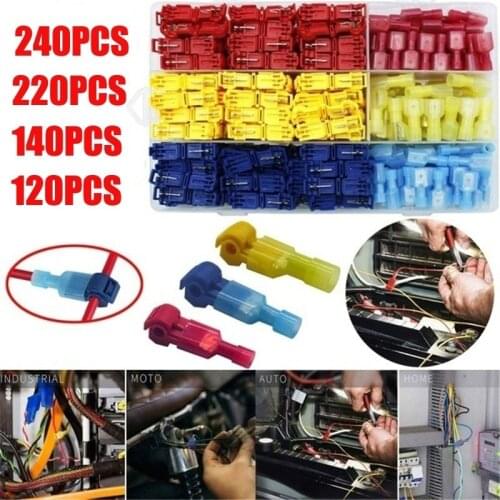 240/220/140/120PCS Quick Electrical Cable Connectors Snap Splice Lock Wire Terminal Crimp Electric Wire Connector