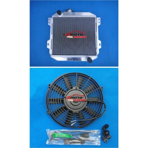 3 Row All Aluminum Racing Radiator + FAN For Fit Ford Capri MK1 MK2 MK3 Kent 1.3L 1.6L/2.0 Essex/Escort 78
