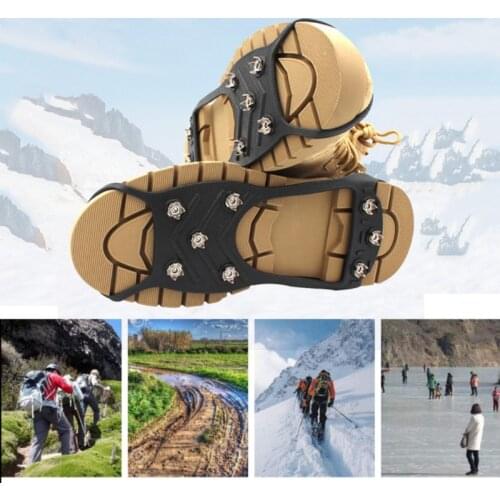 8 Teeth Ice Gripper For Shoes Snow Crampons Anti-slip Ice Gripper Hiking Cleats Spike Traction Ice Stud Shoes Grip