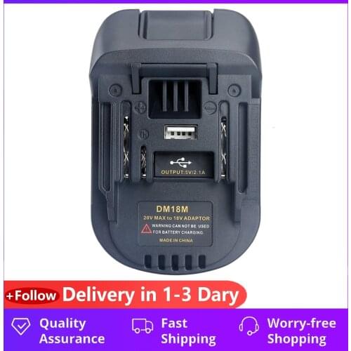 20V To 18V Battery Conversion Dm18M Li-Ion Charger Tool Adapter For Milwaukee Makita Bl1830 Bl1850 Batteries