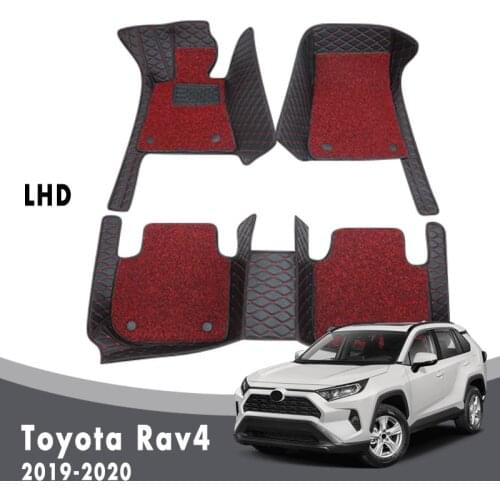 Car Floor Mats Carpets For Toyota Rav4 Rav 4 XA50 50 2020 2019 Auto Luxury Double Layer Wire Loop Interior Accessories Custom