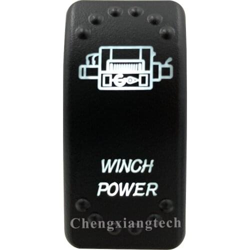 Car Boat SUV UTV RV Truck-White Led -5 Pins-On Off-Laser Etched-Winch Power-Rocker Switch-12v 24v-Overload Protection-IP66