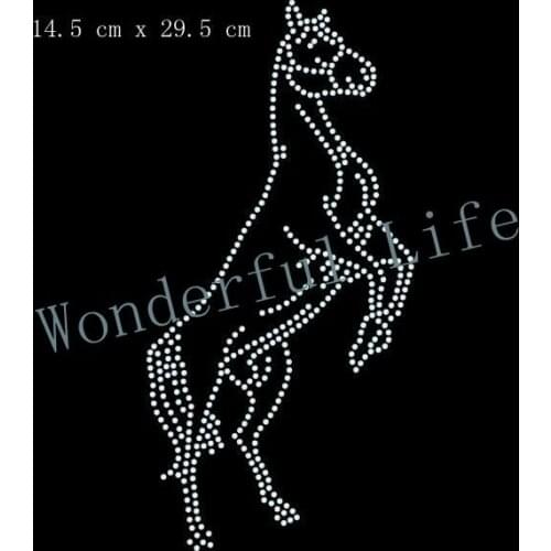 Free Shipping Horse On Hind Legs Rhinestone Applique