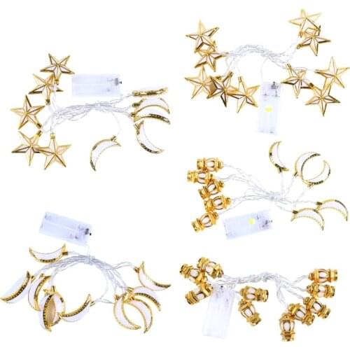 1.5m Battery Powered Decoration Plastic Lantern Led String Lights Ramadan Eid Gift Alfitr Festival Party Supplies
